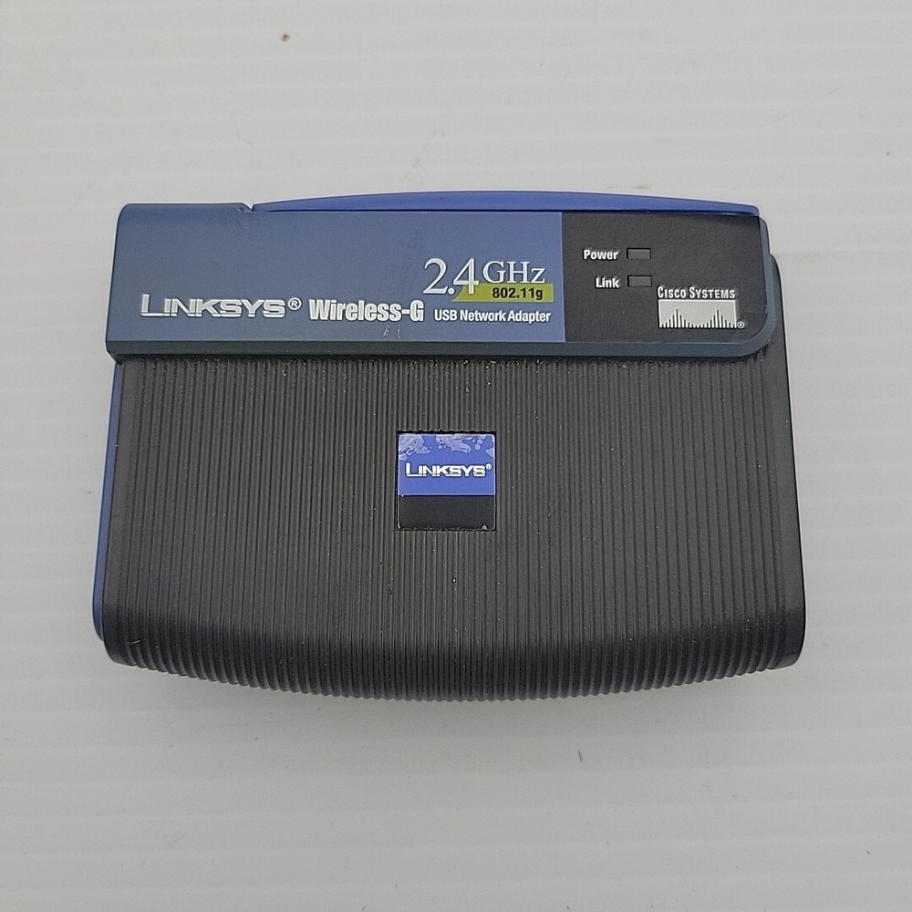 Linksys WUSB54G Wireless-G USB Network Adapter 2.4GHz 802.11g Black Blue